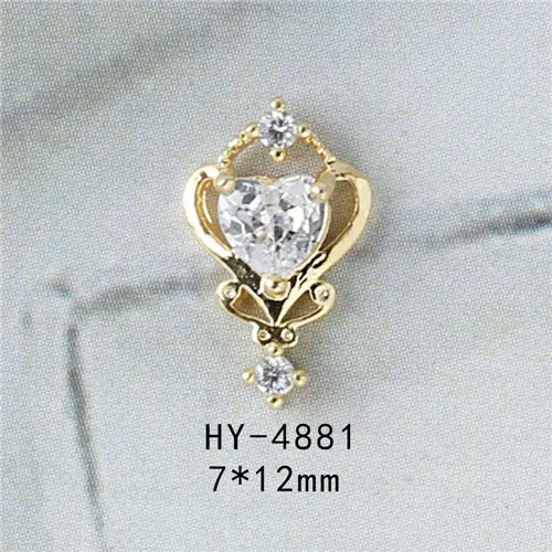 HY4881 5 шт./лот, подвеска/крылья/цепь, 3D сплав, дизайн ногтей, циркон, жемчуг, металл, маникюрные аксессуары для ногтей, сделай сам, украшения ногтей, подвески - Цвет: HY4881