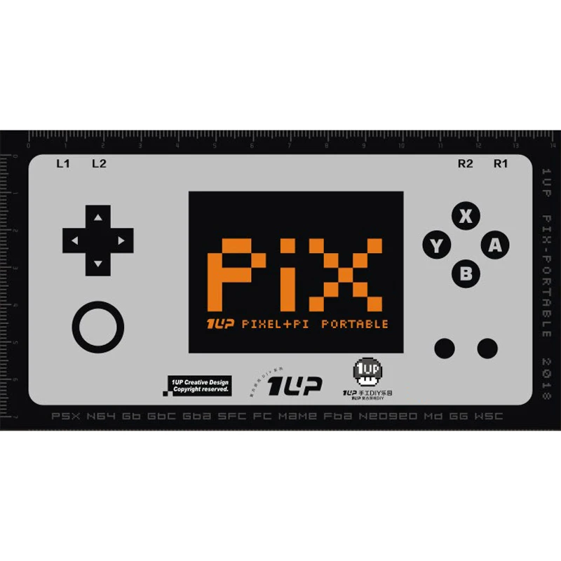 Металлическая игровая консоль Gameberry Retropie Lakka Raspberry Pi 2 8 дюйма PiX с портативной
