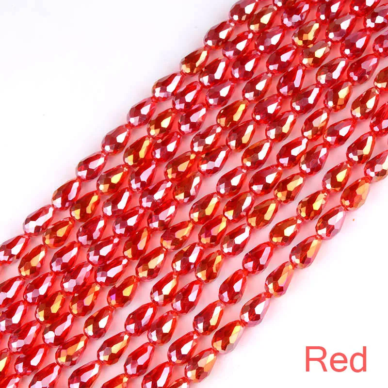 Red 4x6 мм 6x8 мм 8x11 мм 10x15 мм капельница для воды стекло в форме груши бусины Австрийские кристаллы Камни в форме капли Бусины Подходят Набор для изготовления ювелирных украшений вручную - Цвет: Red