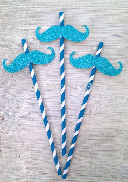 

Mustache Party Straws -- Baby Shower / Wedding / Bridal Shower / New Years Eve Decorations / Drink Stirrers / Decorative Straws