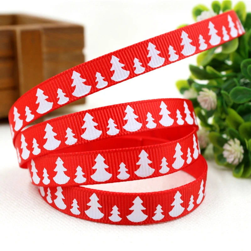 Новогодняя лента с принтом 5/8 дюйма 9 мм уникальные новые модели украшения для