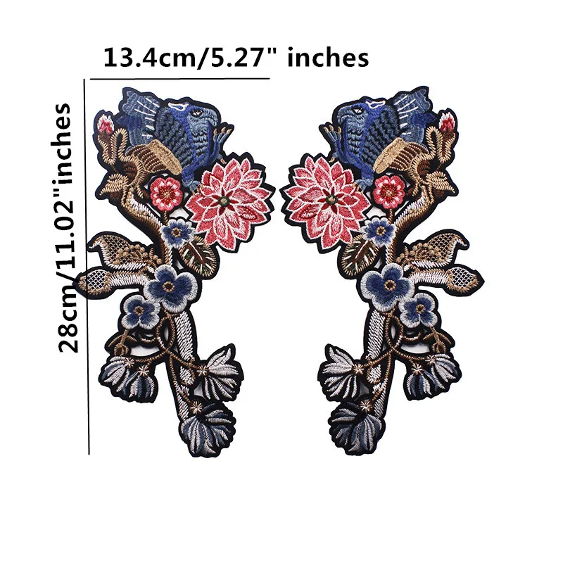 10 пар цветочные птицы железные кружевные нашивки аппликации вышивка тиснение