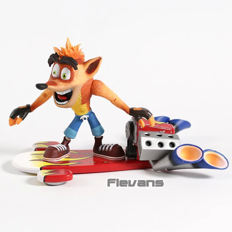 NECA Crash Bandicoot с реактивной доской ПВХ фигурка Коллекционная модель игрушки