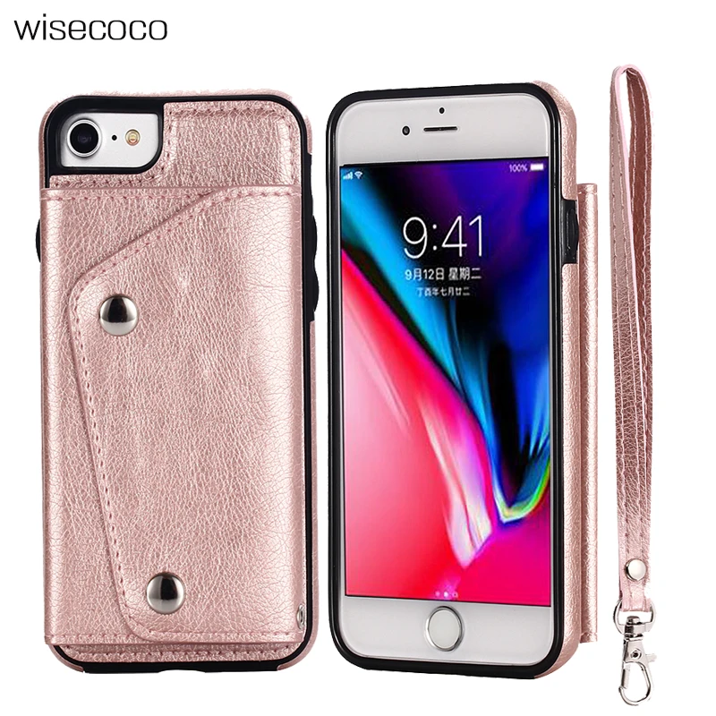 Кожаный чехол кошелек для Apple Iphone 6 6s Plus держатель карт телефона чехлы X 6plus сумки