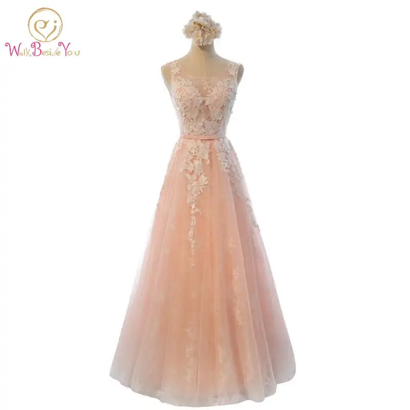 Реальное изображение Robe De Soiree кружевные розовые длинные вечерние платья для невесты, банкета, элегантные вечерние платья длиной до пола