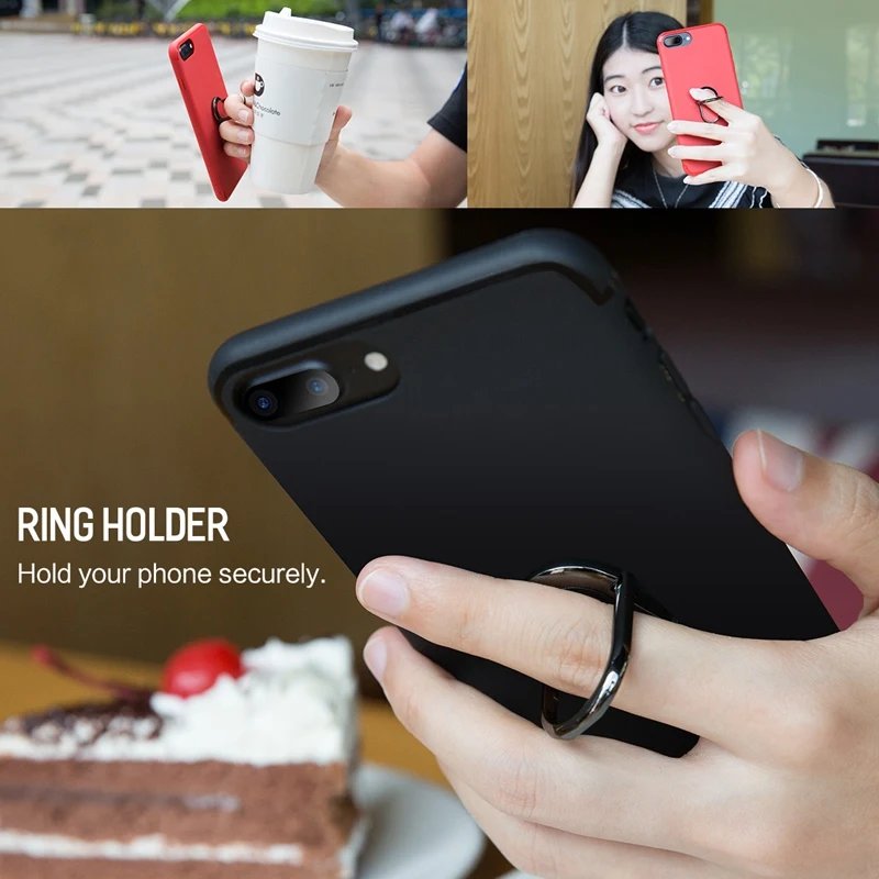 Чехол для телефона с кольцом-держателем чехол iPhone 8 TPU подставкой 7 универсальный