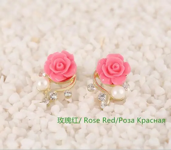 В Корейском стиле модные серьги с жемчугом женские розы Стразы в виде ракушки