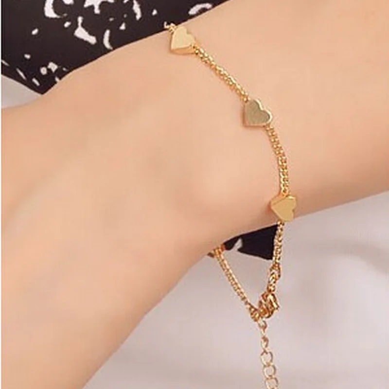 

Fashion Peach Heart Star Charm Bracelet Femme Personalized Gold Silver Love Chain Bracelets for Women Minimalist Jewelry