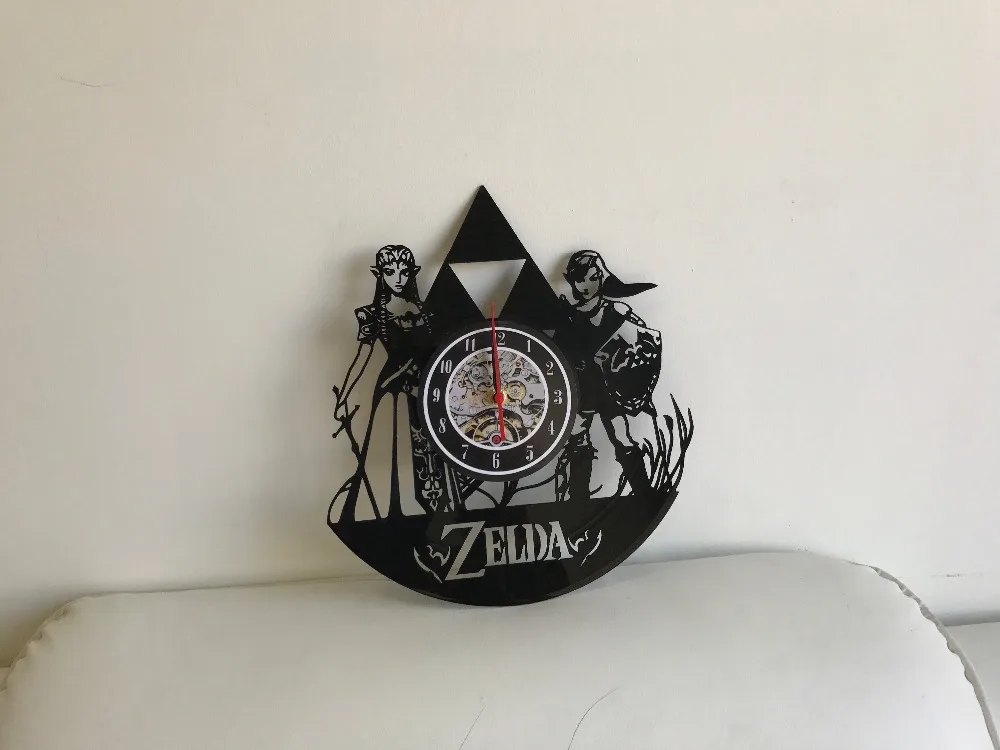 Zelda Книги по искусству виниловые настенные часы подарок номер Современный дом запись Винтаж украшения