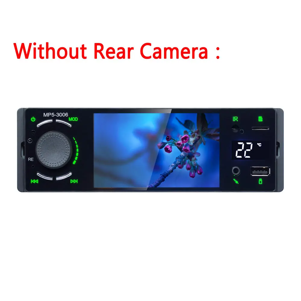 Without Rear Camera AMPrime 1 Din автомагнитола Bluetooth " Авторадио сенсорный экран стерео аудио видео MP5 USB TF дисплей температуры Handsfree In-dash - Цвет: Without Rear Camera