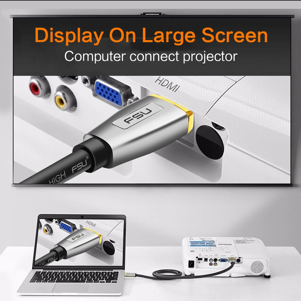 Позолоченная вилка HDMI 2,0 кабель 4K 1080P 3D HDMI к HDMI кабель из цинкового сплава, цинковый сплав 2/3/5/8/10/12 м кабель для PS4 Xbox проектор HDTV компьютера