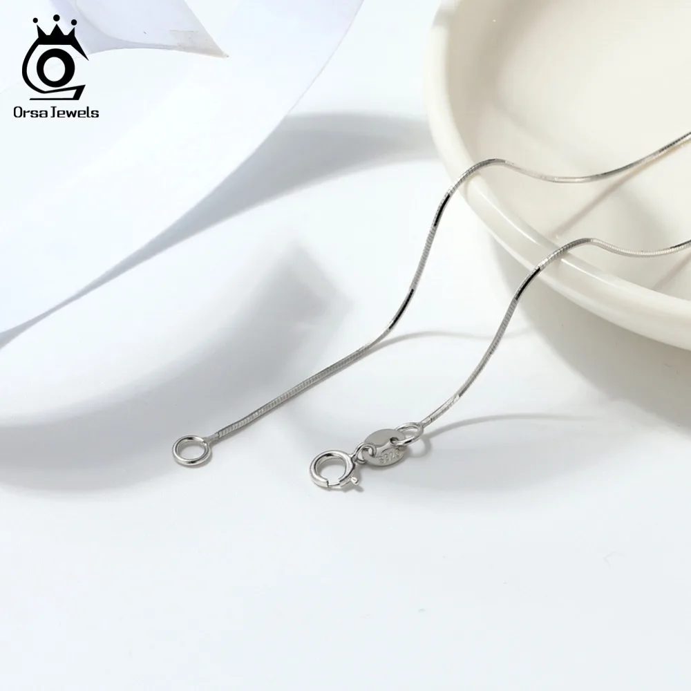 ORSA JEWELS Настоящее серебро 925 пробы женское ожерелье-цепь женское ожерелье простое модное ювелирное вспомогательное оборудование SC19