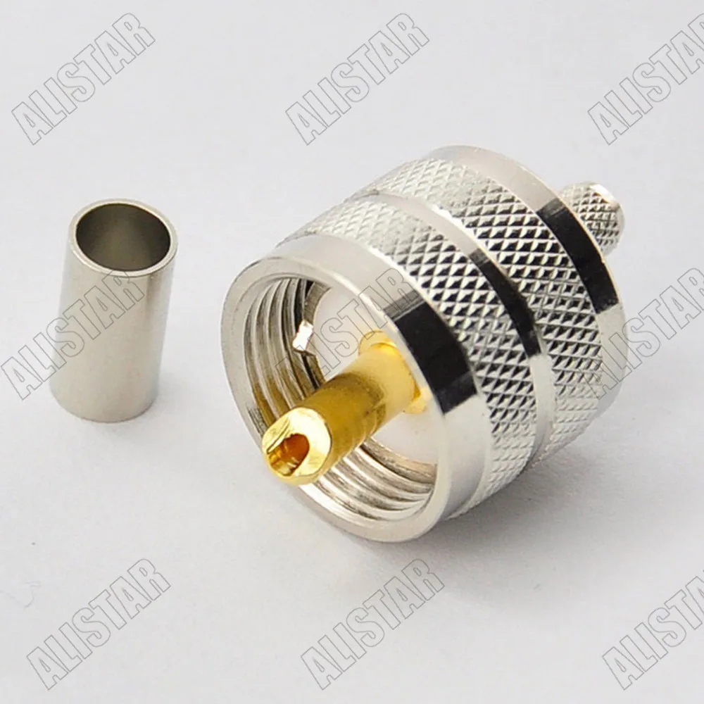 PL 259 UHF штекер обжимной для RG58 RG142 RG400 LMR195 KSR195 кабель RF разъем 3 кабель|Соединители| |