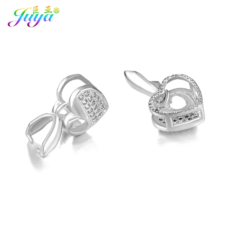 White Gold Juya DIY серьги, основные ювелирные изделия, ручная работа, зажим для байки, бусина с зажимом, колпачки, аксессуары для женщин, кристалл, агат, изготовление ювелирных изделий - Цвет: White Gold
