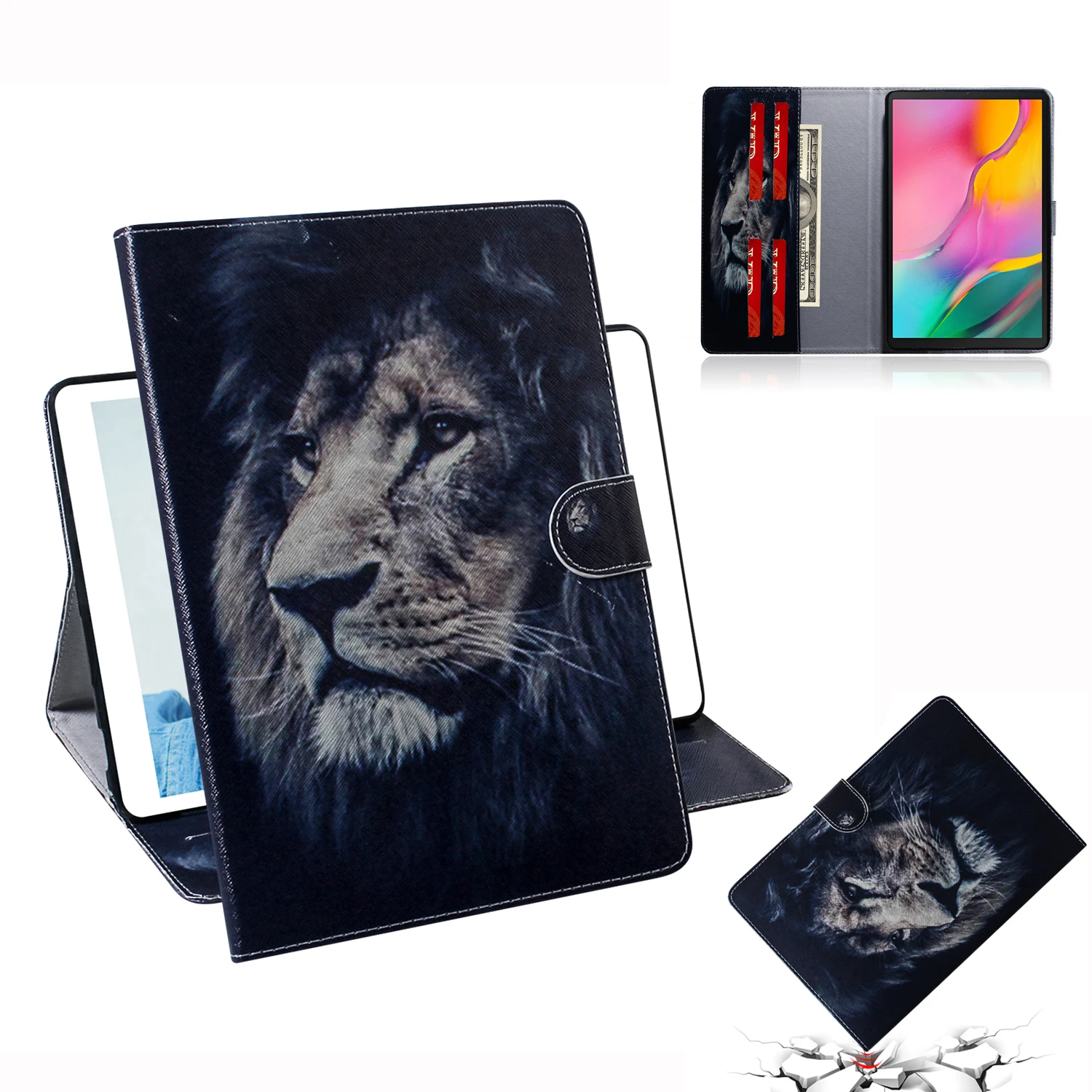 Tab A 10,1 SM-T510 панда лев тигр чехол закрытый чехол для Samsung Galaxy Tab A 10,1 T510 T515 SM-T515 чехол для планшета