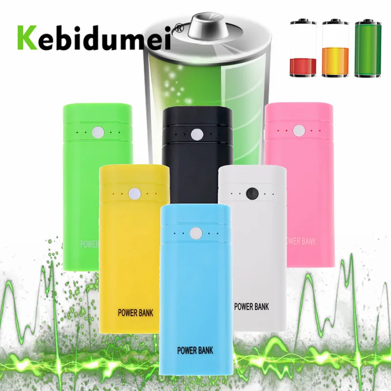 Kebidumei 2X 18650 Mini USB Power Bank зарядное устройство для аккумулятора чехол DIY комплект с