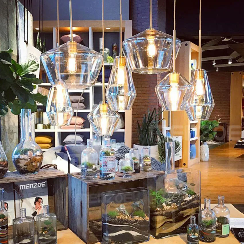 

Compound Style Loft Metal Led Pendant Lamp Nordic Glass Hanging Lamp Living Room Bedroom Restaurant Kitchen Fixtures Luminaire