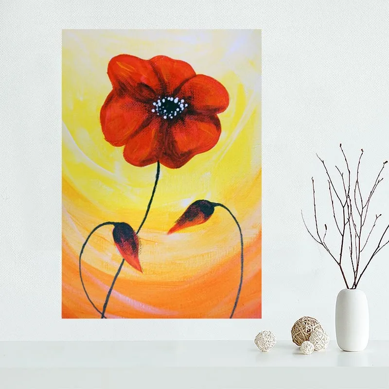Красивая маковая живопись на заказ холст постер с принтом художественный