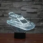 Ночник для яхты, 3d лампа, акриловые Энергосберегающие светодиодные настольные лампы для гостиной, рождественские украшения для детской комнаты, 3D настольная лампа