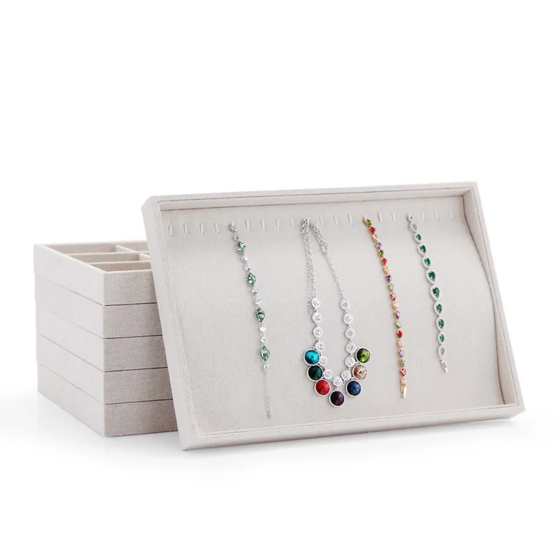 Nice Linen Jewelry Display Tray Flat 6 type for choose Plate | Украшения и аксессуары