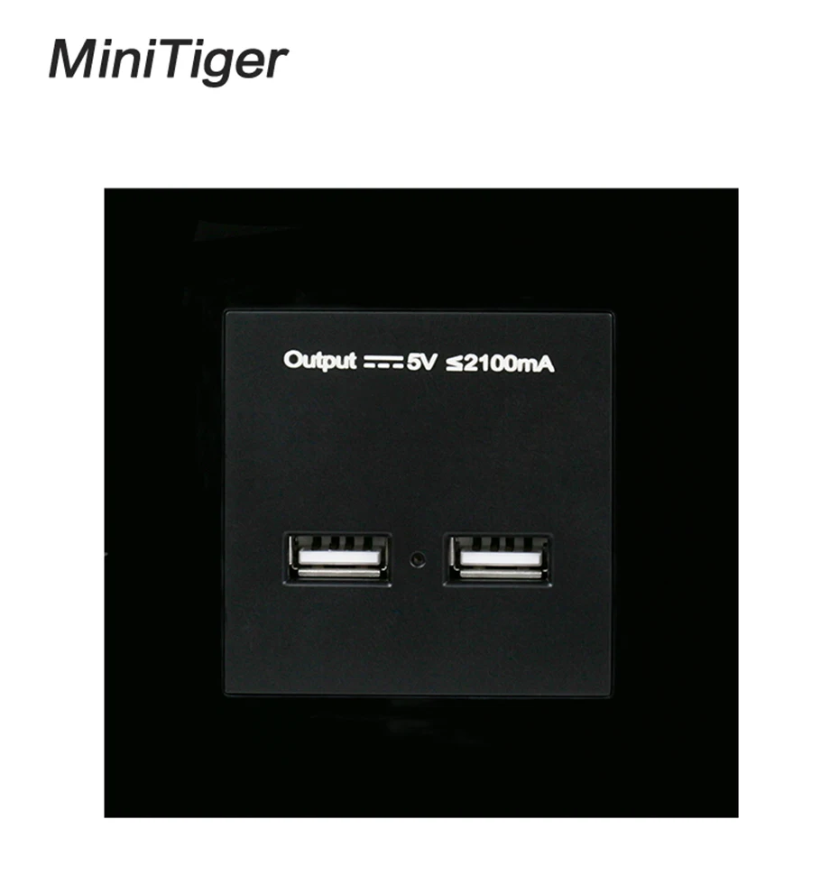 Minitiger настенная панель ПК британская стандартная настенная электрическая розетка двойная с usb-портом и зарядкой порт 5 В 2А Выход