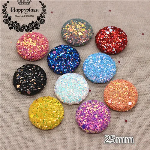 mix colors 10pcs 10 шт 25 мм блестки, покрытая тканью, круглая пуговица для дома и сада, плоская задняя часть, кабошон, рукоделие, скрапбукинг, сделай сам - Цвет: mix colors 10pcs