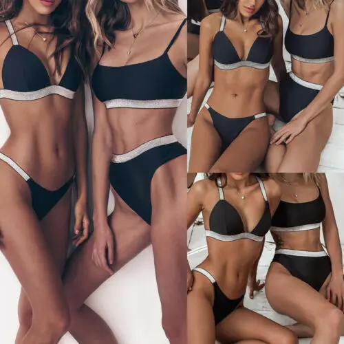 Женский комплект бикини пуш ап лифчик купальник с подкладкой бандаж женский