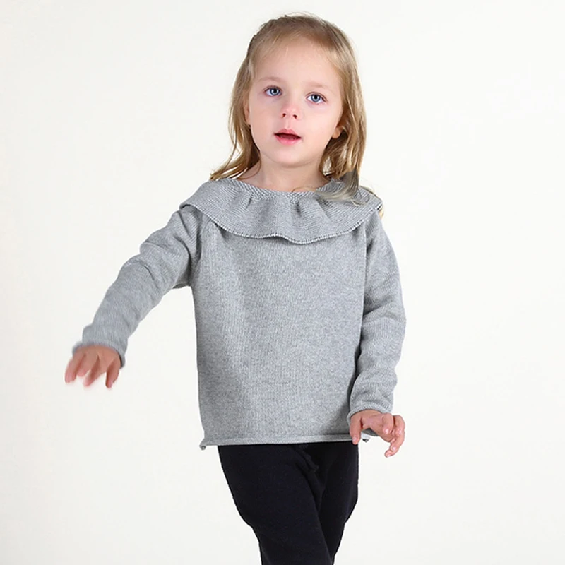 2017 девочки малыша рубашка с воротником в форме листьев лотоса брендовый свитер