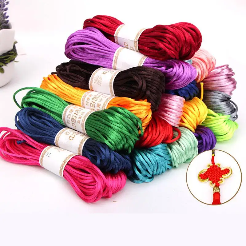Новое поступление 2 мм 20 м китайский узел шнур погремушка атласная плетеная
