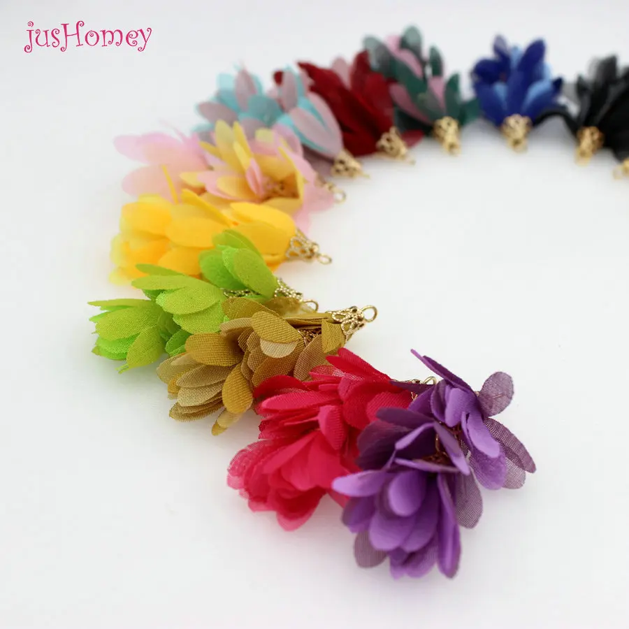 Набор из 50 шт. шифоновых многослойных кисточек с эффектом омбре для подвесок