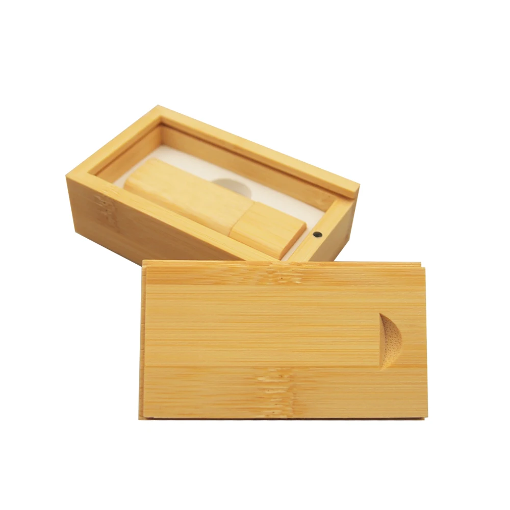 USB 2,0 с логотипом по индивидуальному заказу 10 шт. деревянная USB+ коробка USB флеш-накопитель 4 ГБ 8 ГБ 16 ГБ 32 ГБ флеш-накопитель карта памяти USB свадебные фото подарки - Цвет: Bamboo with Box