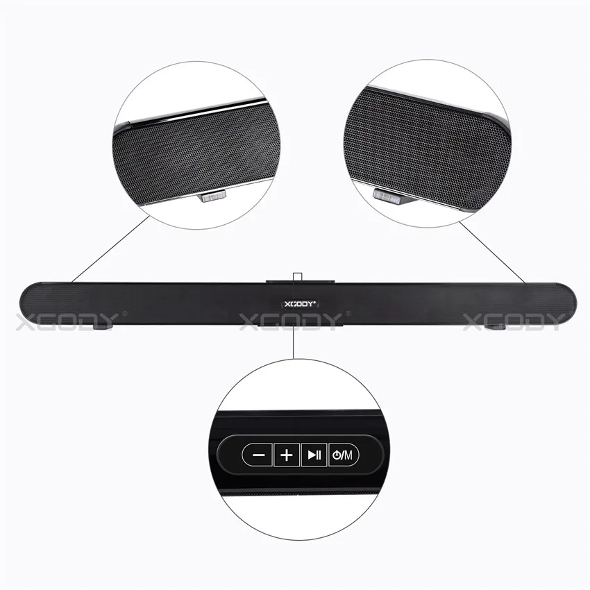 Xgody S-XS01 40 Вт Bluetooth Звуковая Панель ТВ динамик проводной и беспроводной динамик 3" 2,0 канал с коаксиальный/оптический/USB/пульт дистанционного управления