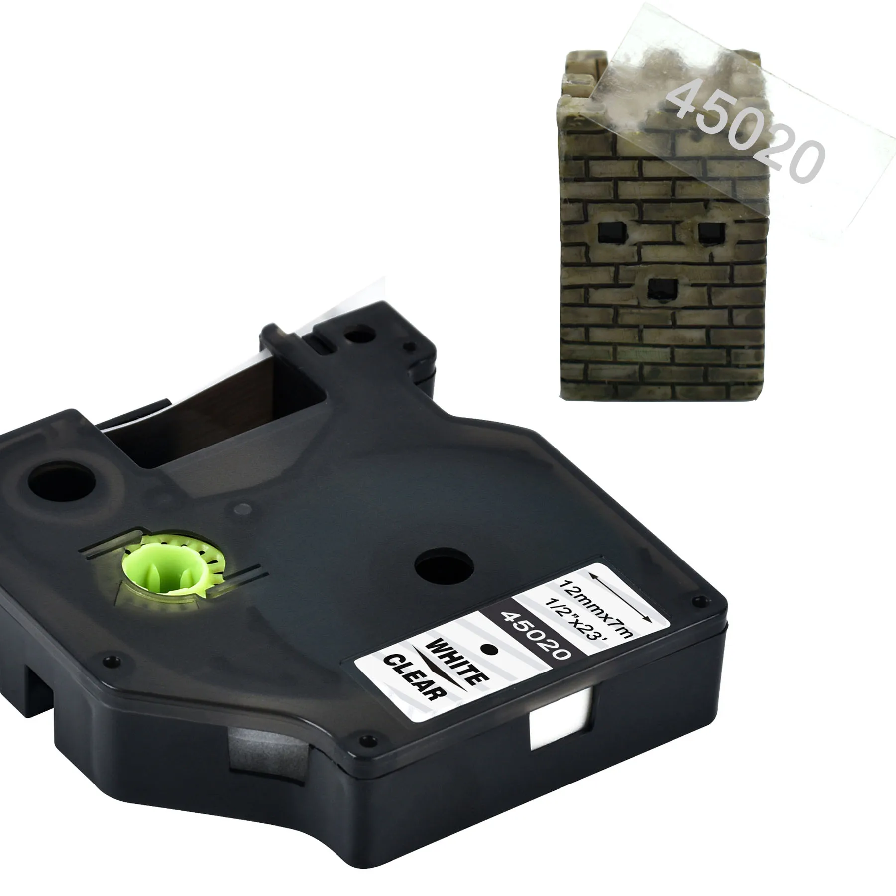 CIDY 5 шт. 45013 клейкие ленты совместимый с DYMO D1 Labelmanager 12 мм черный на белом 45010 45018 45021 40913 для DYMO LM160 LM280 PNP - Цвет: 12mm white on clear