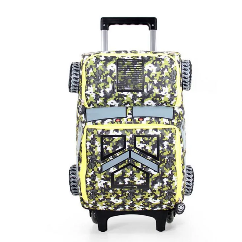 2 Колеса Мальчик Мешок Школы Моды Характер Рюкзак Сумка Тележка Дети камуфляж