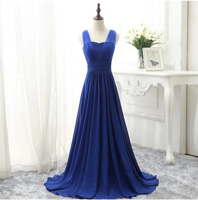Custom Made Size Color Long Mint Green Bridesmaid Dress Royal Blue Pink Chiffon Vestido Cheap Dresses Sweet Memory | Свадьбы и