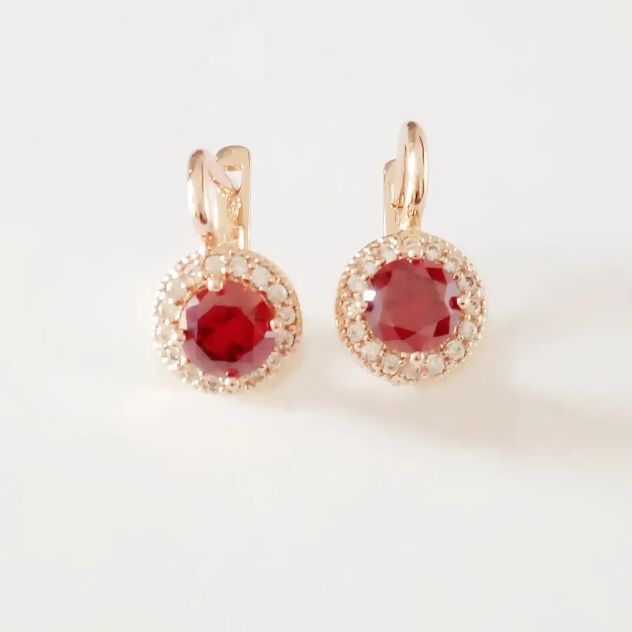 Red stone Новые модные серьги-капли, Женские Ювелирные изделия, трендовые синие кубические циркониевые модные ювелирные изделия, дизайнерские женские серьги-капли - Окраска металла: Red stone