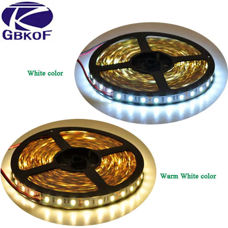 Гибкая СВЕТОДИОДНАЯ лента SMD 5050 5 м/рулон 12 В 3 А белый/теплый белый цвет|smd 5050|led