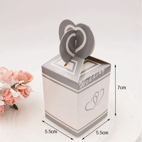 silver 50 шт. полосатая коробка для конфет, розовые, красные, фиолетовые бумажные подарочные коробки, креативная ваза в форме свадебной коробки, Подарочная праздничная подарочная упаковка на день рождения, сумка - Цвет: silver