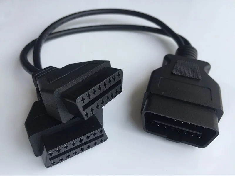 OBD 2 сплиттер II кабель 16 Pin Кабель адаптер штекер к двойному гнезду OBD2