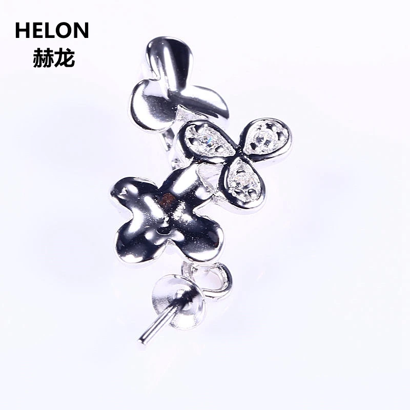 

Wholesale Sterling Silver 925 Round Bead or Pearl 8-15MM Semi Mount Pendant Clasp Crystal Fine Jewelry DIY Stone