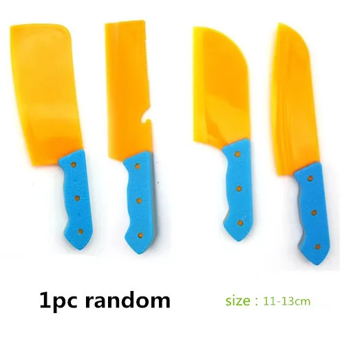 1pc knife random Лидер продаж, пластиковая кухонная еда, фрукты, овощи, резка, дети, ролевые игры, обучающая игрушка, безопасные детские кухонные игрушки, наборы, подарок - Цвет: 1pc knife random