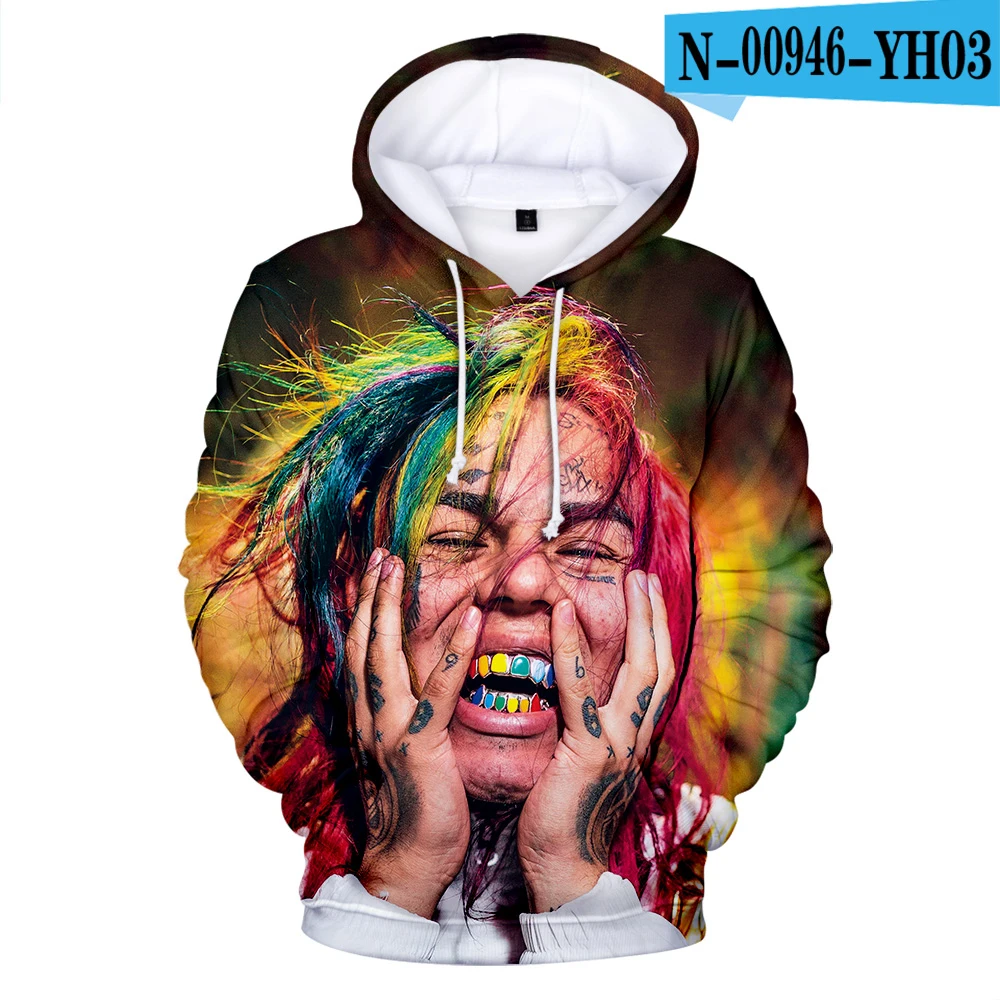 Новинка, 6IX9INE, толстовки с капюшоном, толстовки с 3D принтом для мужчин/wo, мужские свитшоты, Осенние теплые толстовки с 3D принтом, популярное повседневное пальто, топы для мальчиков, размер XXS-4XL - Цвет: 3D