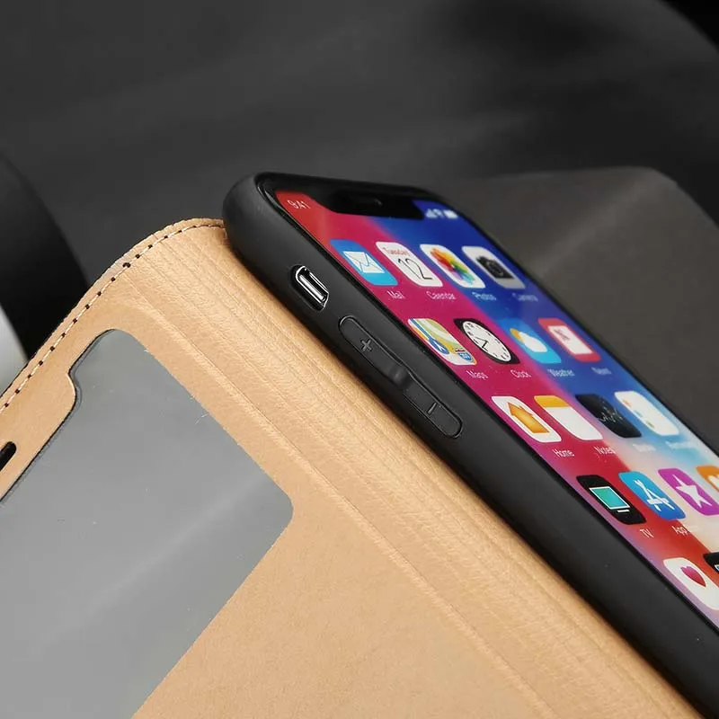 SophiaLong чехол s для iPhone XS XR чехол из натуральной кожи чехол для iPhone X XS Max роскошный флип-чехол дисплей 10 S Coque Fundas
