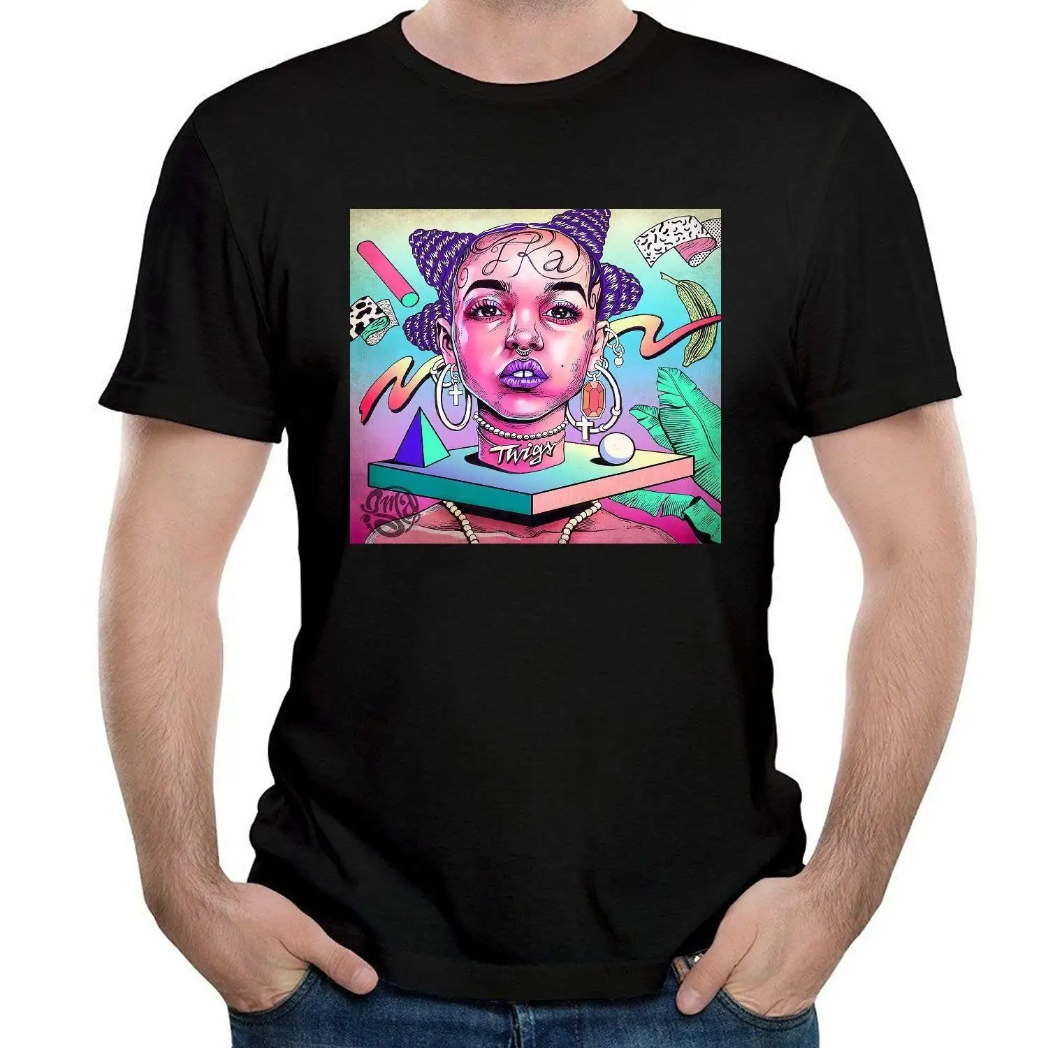 Мужские художественные футболки FKA Twigs черная футболка хипстерская брендовая