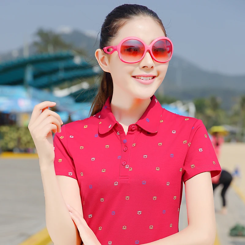 Лето 2016 Женская хлопковая рубашка поло damen hemd Футболка femme Раф camisa maglia Поло