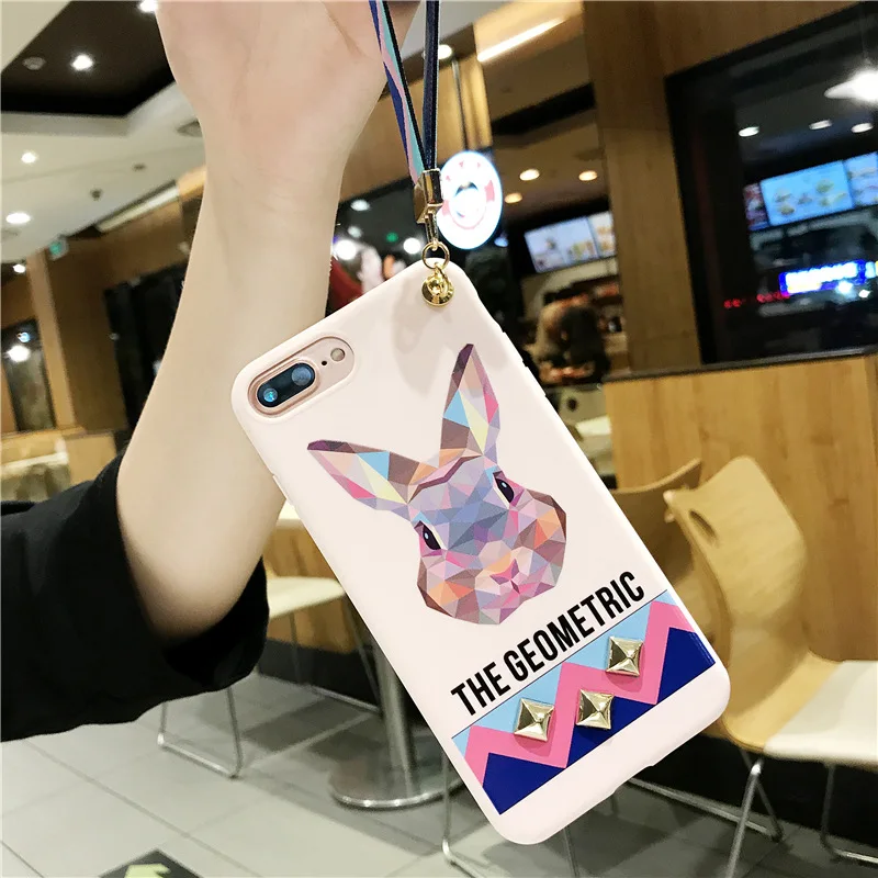 Kerzzil Luxury Rabbit Tassel Phone Cases For iPhone X XS Max Cool Tiger Wolf Soft Silicon Cover Case iphone 7 8 6 6S Plus |