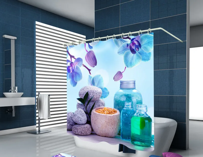 Curtain Style4 XYZLS брендовая Высококачественная Новая роскошная бабочка/красная роза 3D Водонепроницаемая занавеска для душа Ванная комната полиэстер занавеска s - Цвет: Curtain Style4