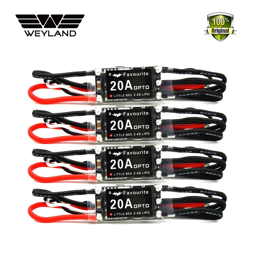Wenland 4 шт. LittleBee 20A OPTO BLHeli 2 4S ESC Бесщеточный OneShot125 для FPV квадрокоптера|esc brushless|littlebee