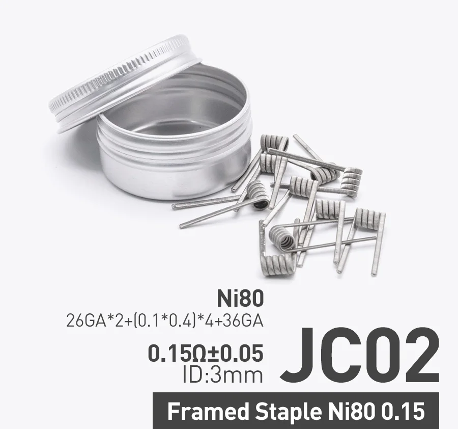 Framed Staple 0.15 Volcanee Ni80 готовые катушки чужой V2 параллельно Fused Clapton Coil готовых для Зевса RTA атомайзер Vape "сделай сам"(10 шт./упак - Цвет: Framed Staple 0.15