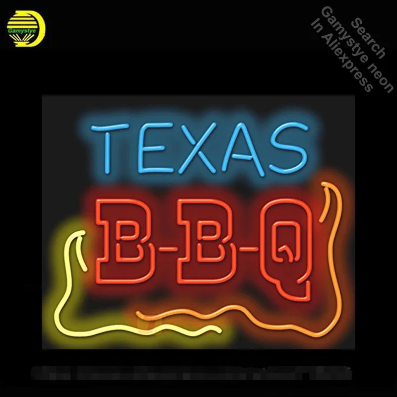 

Texas BBQ Neon Sign neon bulb Sign Motel Neon light Sign glass Tube Handcraft Commercial Iconic Sign Neon lights Bright Color